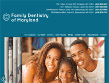 Tablet Screenshot of familydentistrymaryland.com